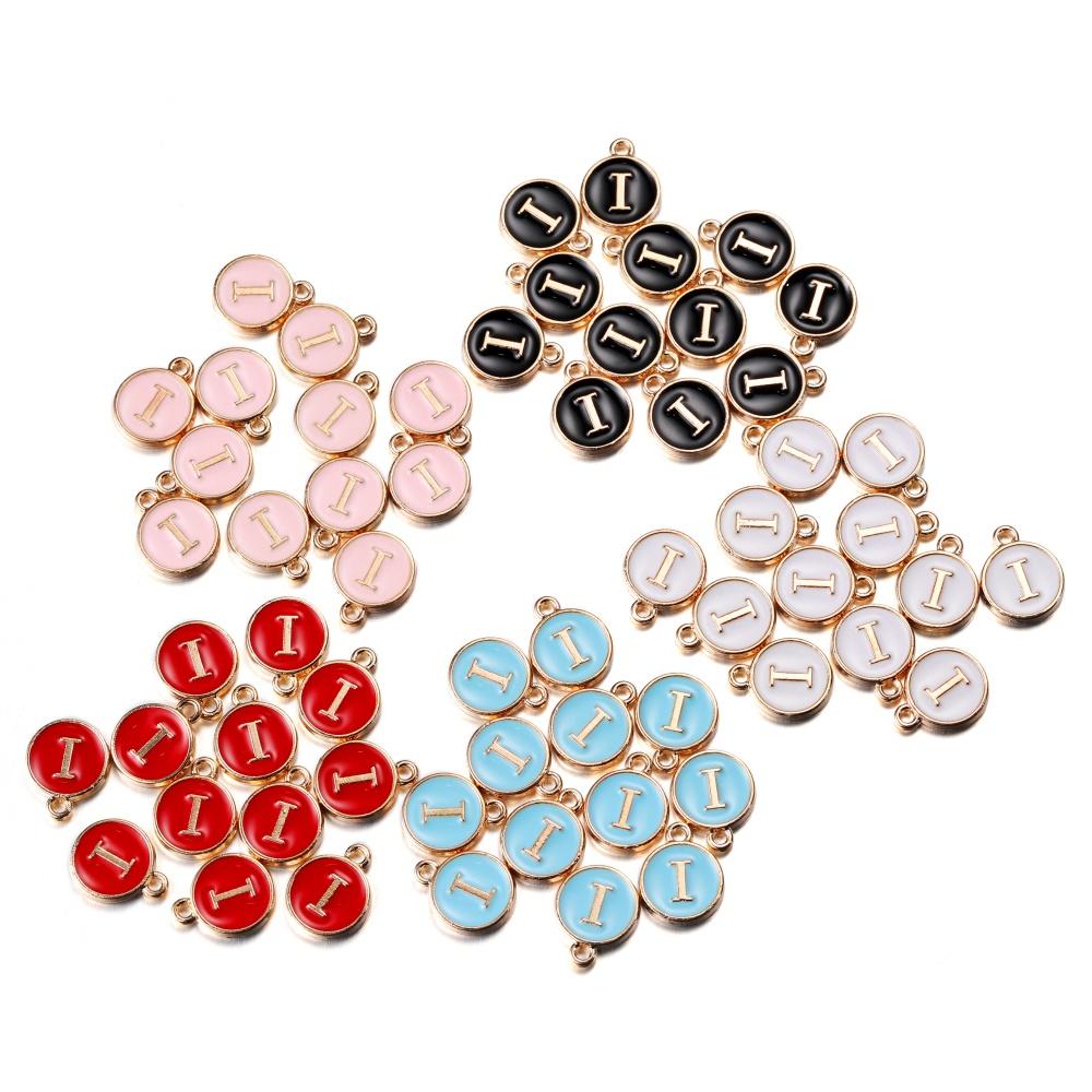 20Pcs 12*15mm A-Z Letter Charms Enamel Charms Alphabet Initial Letter Handmade Pendant for DIY Bracelet Necklace Jewelry Making