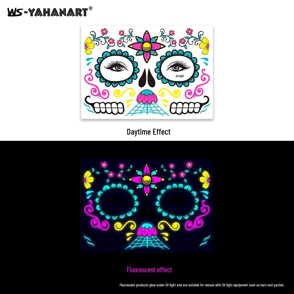 Creative Fluorescent Waterproof Full Arm and Face Tattoo Sticker