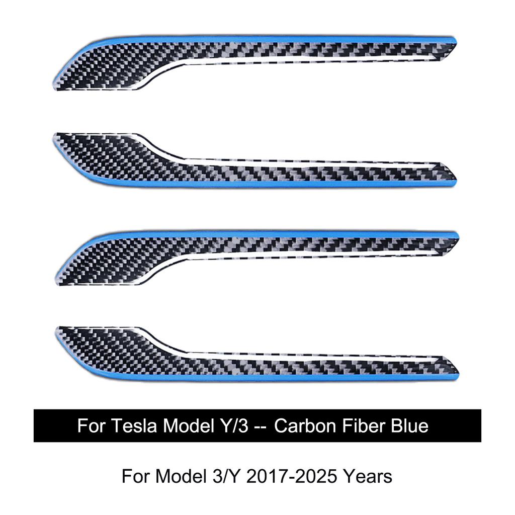 For Tesla Model 3/Y 2017-2025 Carbon Fiber 4PCS Door Handle Sticker Cover Model Y Juniper Carbon Fiber Resin Dropping Process