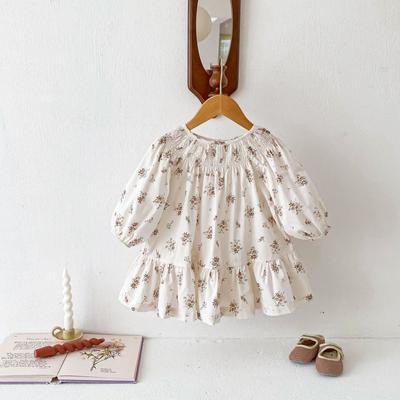Girl Baby Dress Spring New Product Korean Edition Girl's Little Flower Dress Girl's Long Sleeved Fashionable Princess Dress