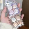 Pearl Flash Four Color Eyeshadow Palette 2025 New Arrival Shiny Crystal Thin and Glittering Earth Color Purple Highlight Brightening Eye Makeup