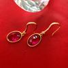 Gica Gema Ruby Earrings 925 Sterling Silver Unique Design Oval Drop Earrings Romantic Fine Jewelry Wedding Party Gifts New Trend 32.3mm