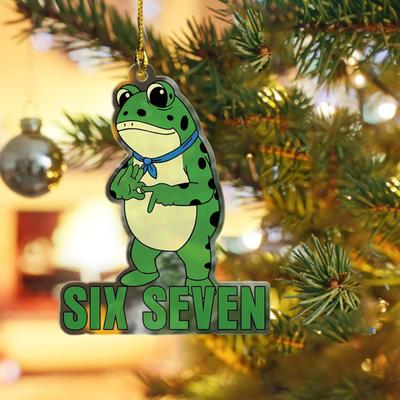 Kurbağa Yılbaşı Süsü Komik Kurbağa Memi Noel Dekorasyonu 2D Akrilik Tatil Hatırası Yılbaşı Ağacı Araba Dekorasyonu İçin