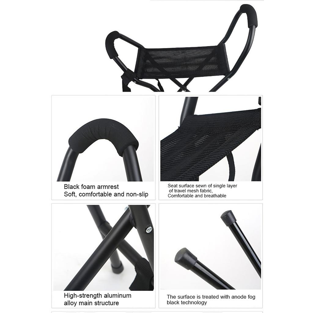 Walking Stick Cane Folding Cane Stools Portable Lightweight Walking Chair with Seat