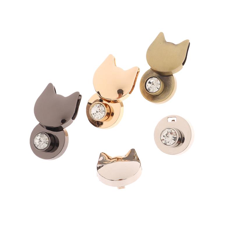 1Pc Cute Zinc Alloy Cat Shape Turn Lock Bag Twist Lock Closure Clasp Diy Leather Craft Handbag Shoulder Bag Purse Hardware