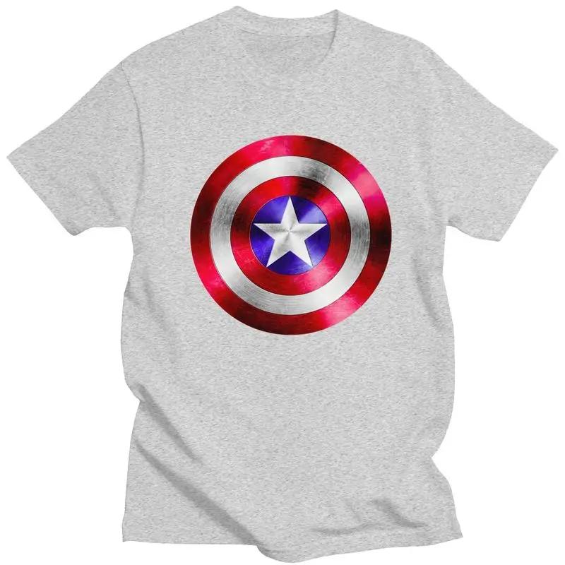 Handsome Captain America T Shirt Men Short Sleeves Cotton T-shirt Casual Shield Superhero Tees Fashion Tshirt