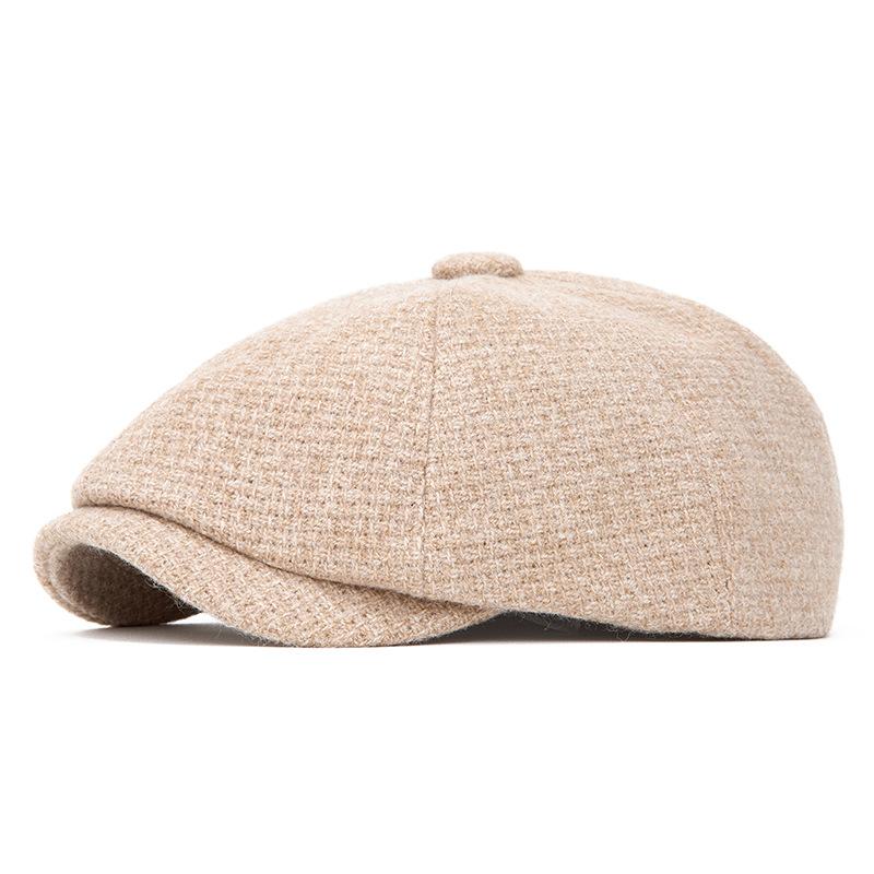Autumn Winter Warm Beret British Newsboy Cap Retro Octagonal Cap Men's Forward Cap Painter's Cap