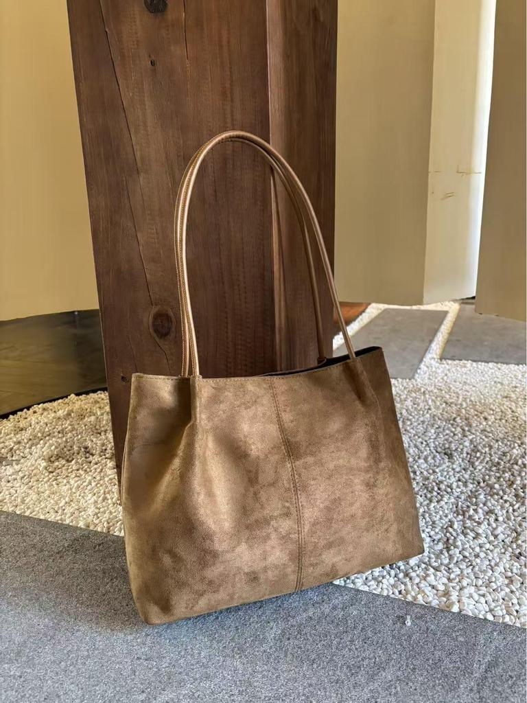 2025 Retro Large Capacity Suede Women's Shoulder Tote - Autumn/Winter Casual