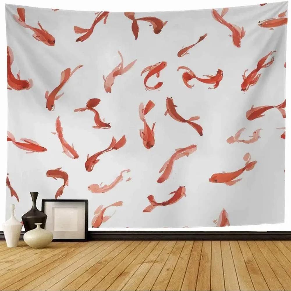 Goldfisch Wandteppich Büro Wohnzimmer Dekoration Zuhause Wandteppich