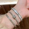 2024 Hot Trend Silver & Diamond Titanium Steel Bangle for Women