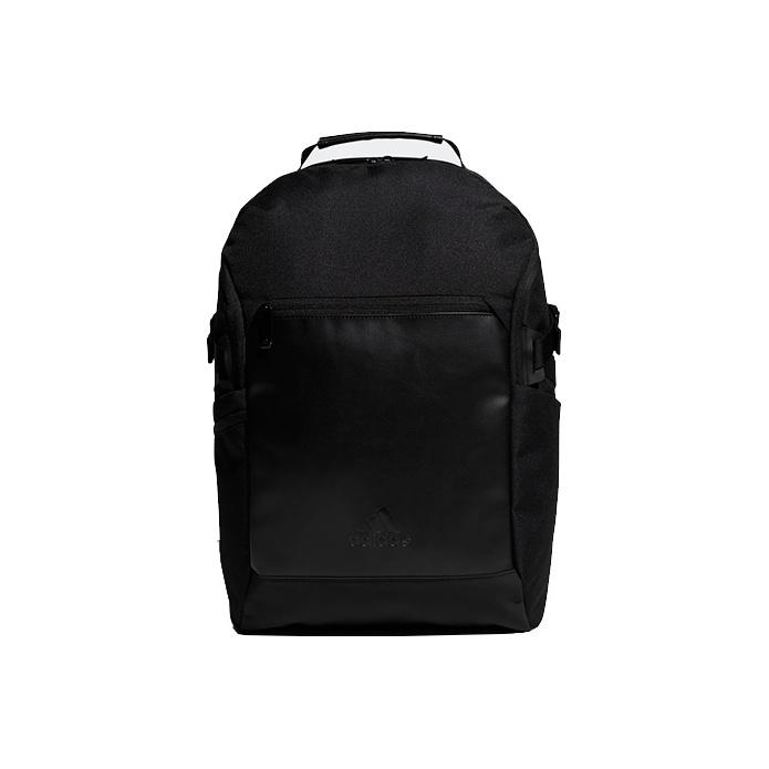 Adidas Simple Casual Large Capacity Leather And Polyester Backpack Unisex Backpack Black H31350 Black