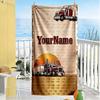 Peterbilt Heavy Trucks Customize Text Beach Towel High Absorbency & Quick-Dry Suitable for Sports Travel Swimming Yoga Bathroom Beach And Pool