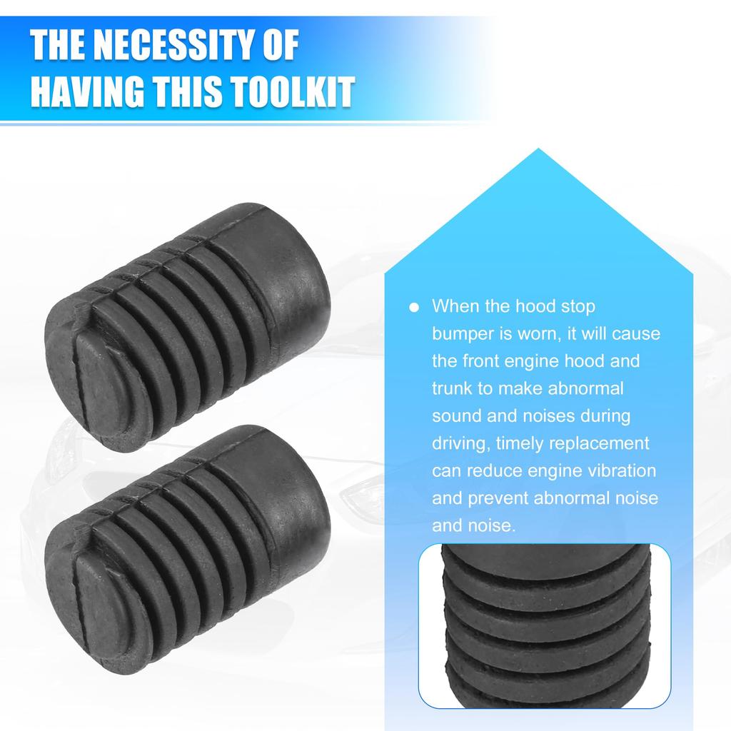 uxcell 2pcs Car Hood Rubber Bumper Hood Bumper Stop Cushion Stopper Black Rubber Fit Hyundai Kia