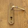 HAMILTON Door Handle with Escutcheon for 72mm Cylinder, ANTIQUE GOLD