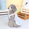 Pet Princess Dress Sleeveless Ruffle BABY Embroidery Buttons Plaid Spring Summer Small Dog Puppy Clothes Pet Supplies