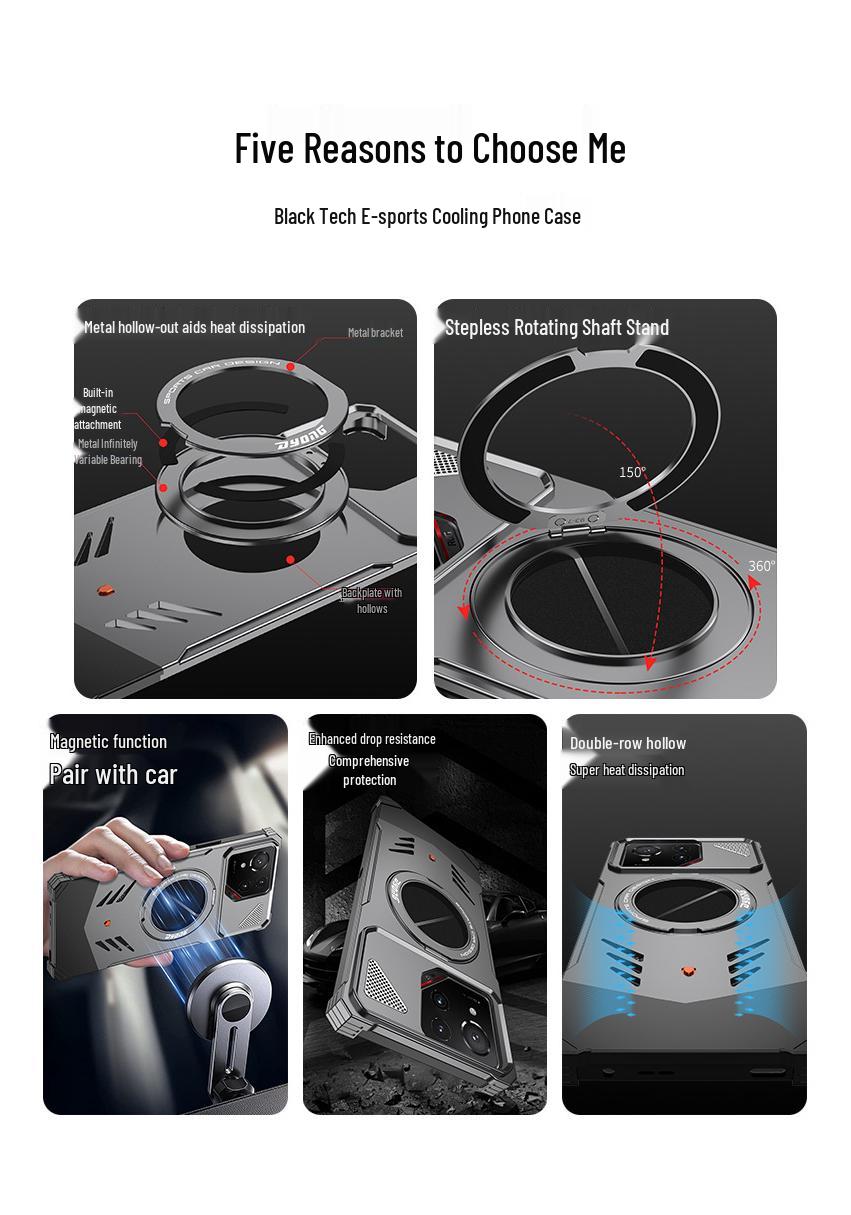 

Metal Phone Case with Spring-Loaded Stand for ASUS ROG9/ROG9Pro/ROG8/ROG8Pro ASUS ROG9 Pro