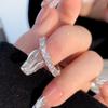 Women's High-End Zircon Diamond Star Meteor Ring - Luxury Plain Band Tail Ring Holder