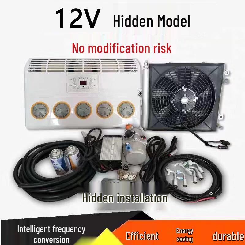 24V Electric Parking Air Conditioner for Large Trucks, RVs, and 12V Vehicle Modifications