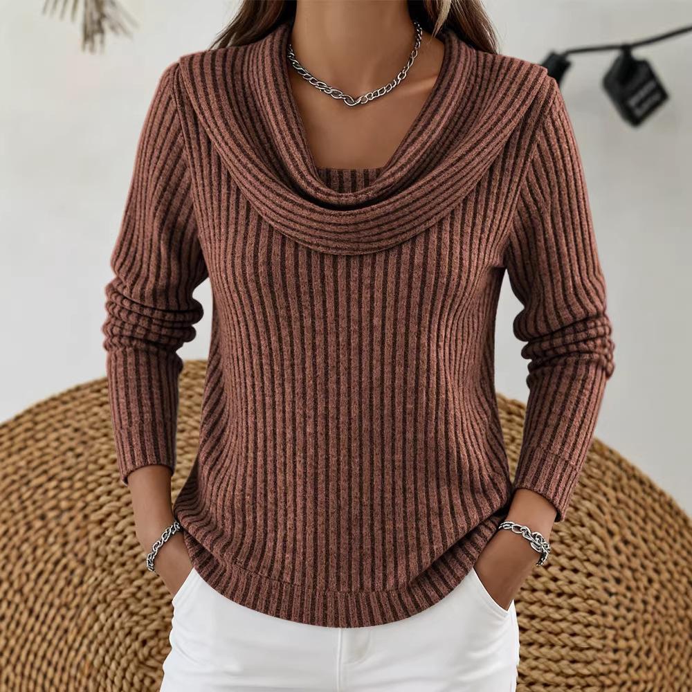 Spring and Autumn Hot Sale New Women's Casual Loose Fashionable Solid Color Pit Long Sleeve Sweater Tops