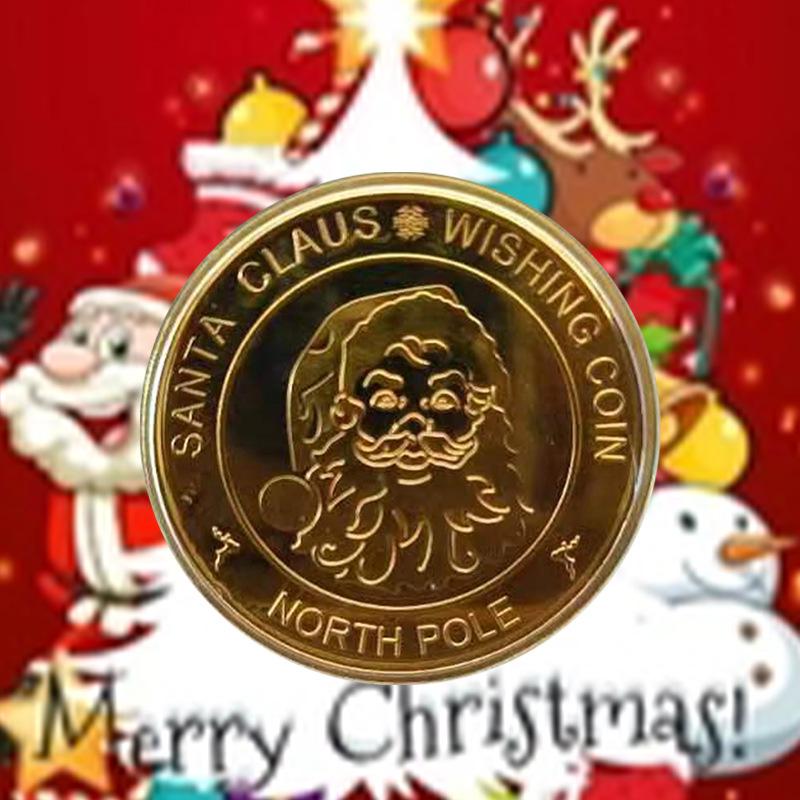 Christmas Eve Gold Commemorative Coin: New Year Wishing Medallion Gift
