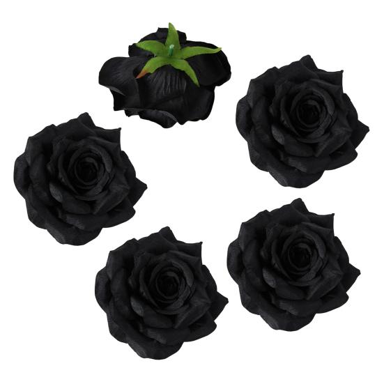 5 Stück Künstliche Rosenblütenköpfe Realistische Falsche Seidenrosenköpfe für Zuhause DIY Blumenwand Hochzeitsparty Geburtstag Babyparty Dekoration