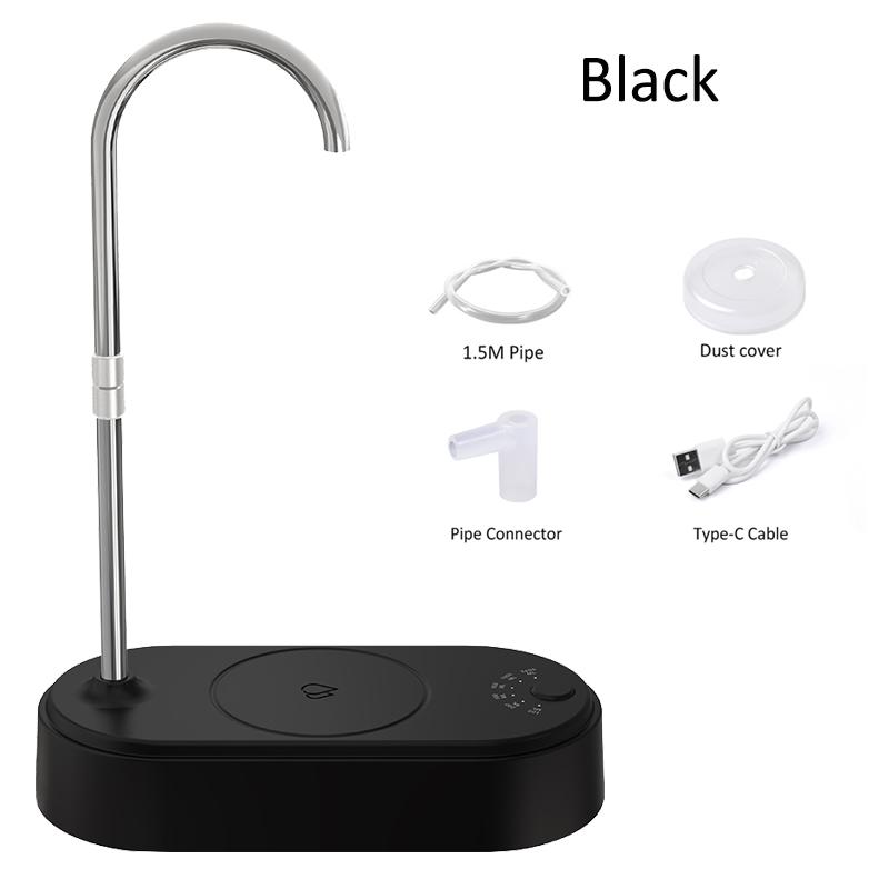 

Электрический водяной галлонный насос, автоматический диспенсер для воды, перезаряжаемый насос для питьевой воды, 19 литров, настольный диспенсер для бутылок с водой чёрный