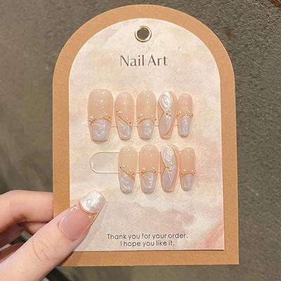 HANDMADE Artificial Nail Miss Charlie's Light Luxury Phototherapy Nails Fake Nails Reusable and Removable Nails