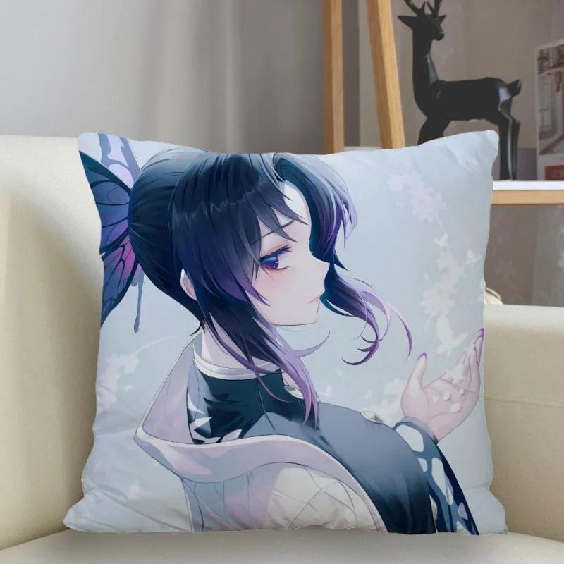 45x45cm Polyester Demon Slayer Pillowcase Sofa Decoration Cushion Cover  Home Decor