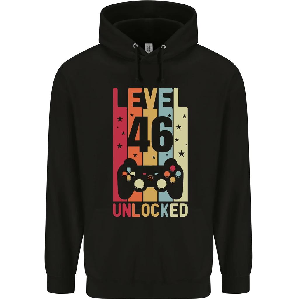 46th Birthday 46 Year Old Level Up Gamming hoodie