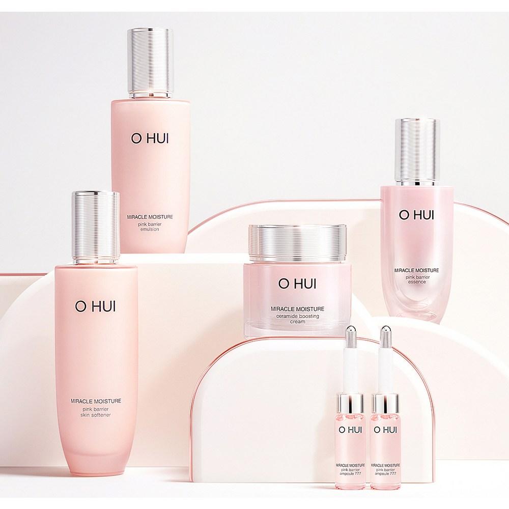 O HUI Miracle Moisture Pink Barrier Skin 150ml + Emulsión 130ml + Crema 30ml + Rouge Real Mini + Esencia 4ml + Crema 25ml + Espuma Limpiadora 40ml