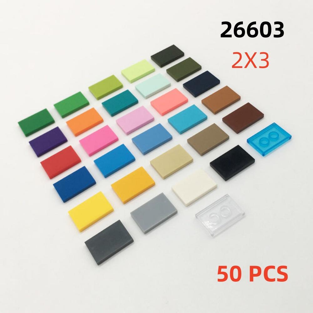 Interesting Toys Unisex Light Grey 50 Pcs/Lot Buildings Blocks 26603 Tile 2X3 Diy Assmble Collections Bulk Modular Gbc Toy For High-Tech Moc Set