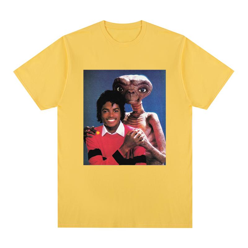 Michael Jackson ed ET Maglietta Vintage Moda Casual Musica Divertente Retrò Cotone Uomo T-shirt Nuova TEE T-SHIRT Top Donna