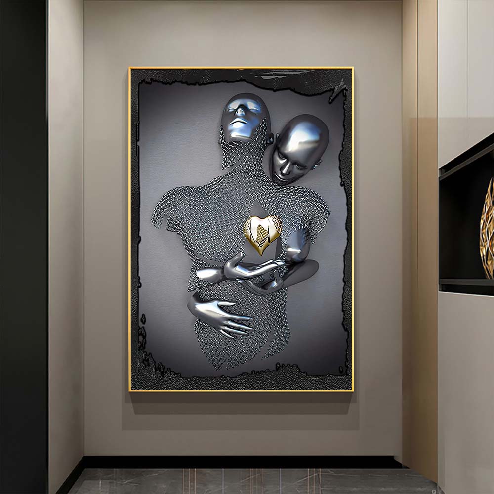 Metal Modern Visual Gold Silver Wall Art Pictures Metal Modern Scandinavian Personalized Canvas Interior Paintings Prints Home Decor