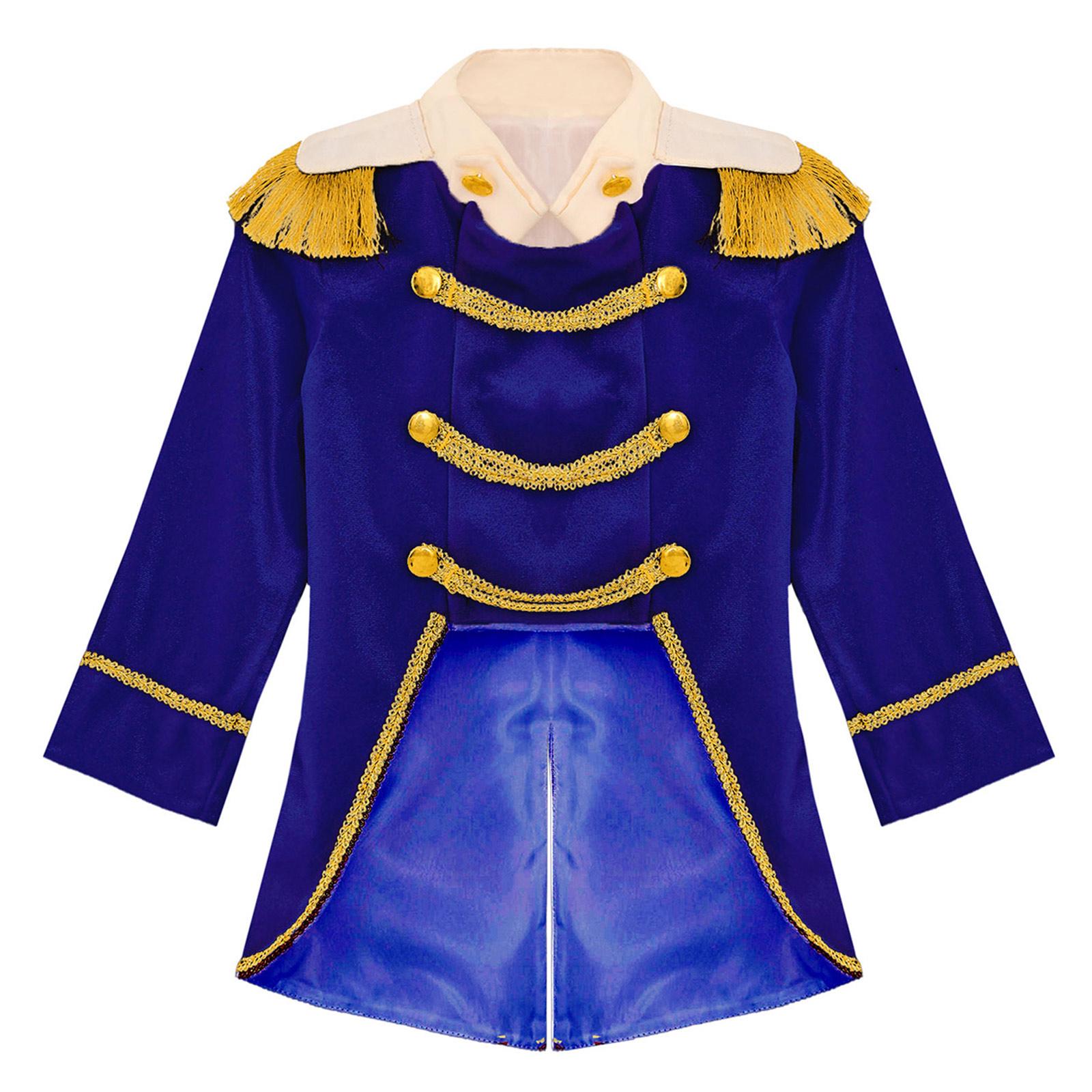 Costume de cosplay de prince pour petits garçons, manches longues, franges dorées, velours tressé, smoking, queue-de-pie, veste de cosplay de la cour royale 12-18m