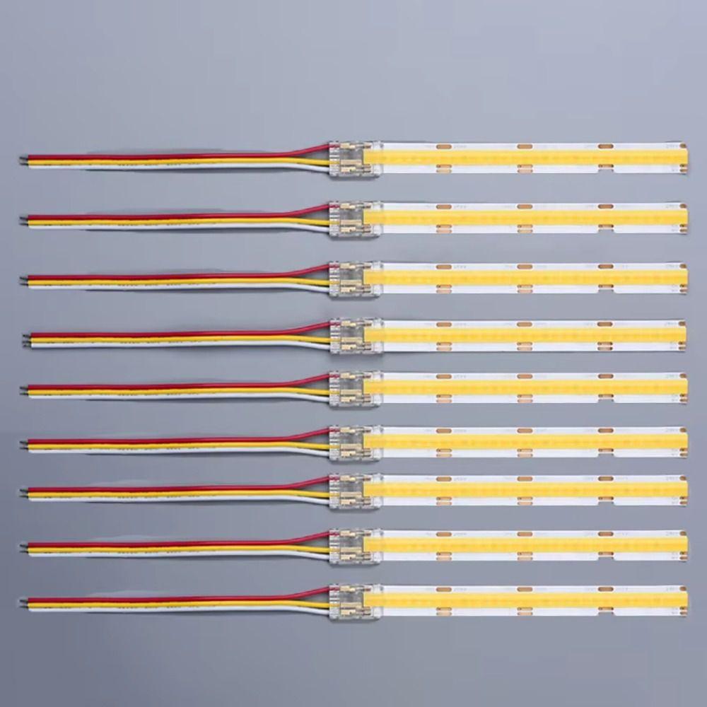 5Pcs/Set 2/3 Pin COB LED Wire Connector Strip to Wire 8/10mm Pin Connector Mini Buckle Single Head LED Strip Connectors