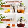 FZCSPEED Glass Teapot with Removable Infuser Stovetop Safe, Large Tea Pot for Loose Tea and Blooming Tea Tea Kettle for Home