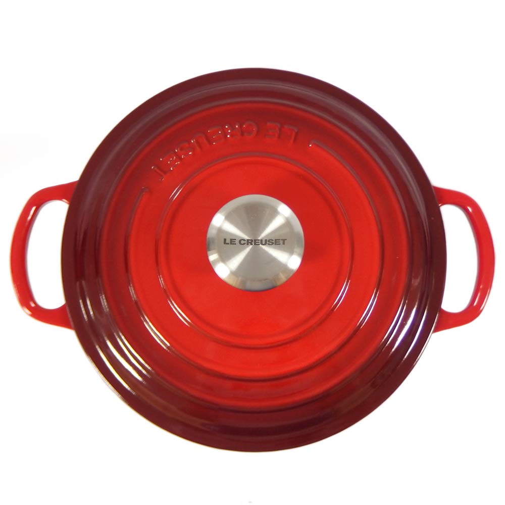 Le Creuset Pot Cocotte Ronde Red 06 Creuset/Le Two-handed 21177-20cm (Silver Knob) [Item]