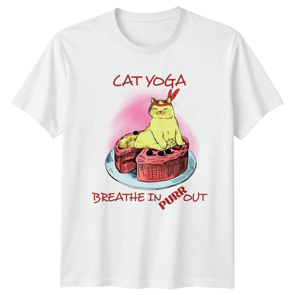 Cat Yoga Breathe In Purr TShirt Funny Cat Animal Lover Birthday Gift
