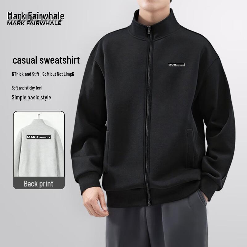 

Mark Fairwhale Men s Simple Stand-Collar Casual Sweatshirt 2XL
