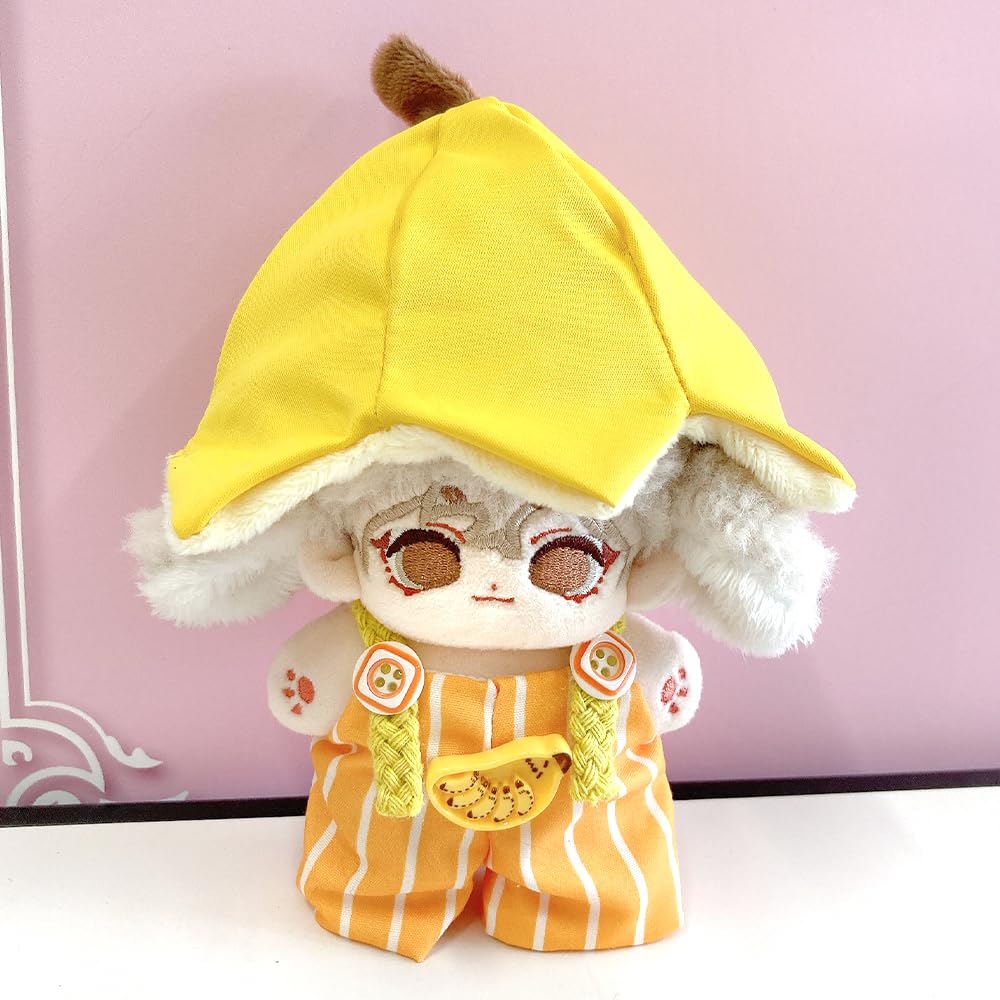 Banana-shaped hat and overalls set for 10cm plush toy, kigurumi accessories, otaku activities, doll mascot, kpopdoll costume [Used]
