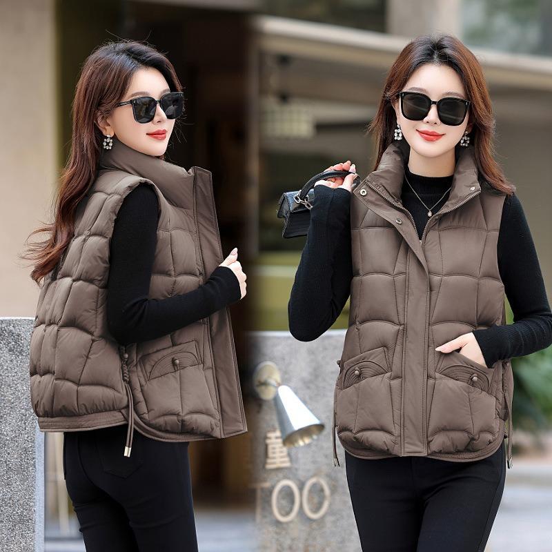 Fashion short down cotton vest women's autumn and winter new cotton vest cotton vest cotton vest outer wear cotton vest tide