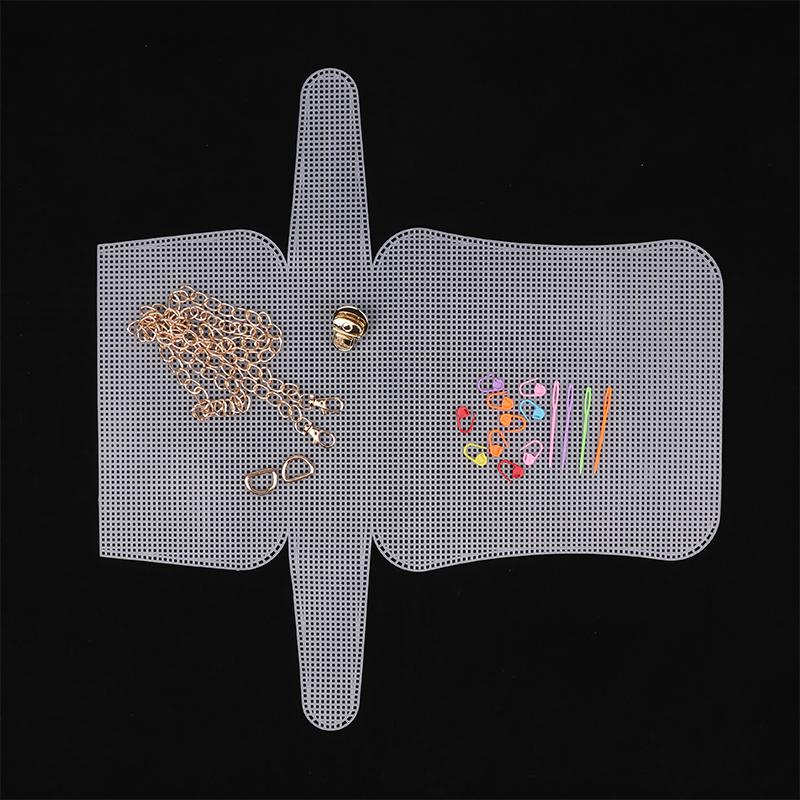 Plastic Mesh For Bag Making Diy Handcraft Bags Weaving Material Latch Hook Bags Made Plastic Grid Hook Crafts Making Accessories