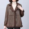 Thickened and Warm Jacket Double-sided Wear Leather Jacket with Wool Lining  Coat