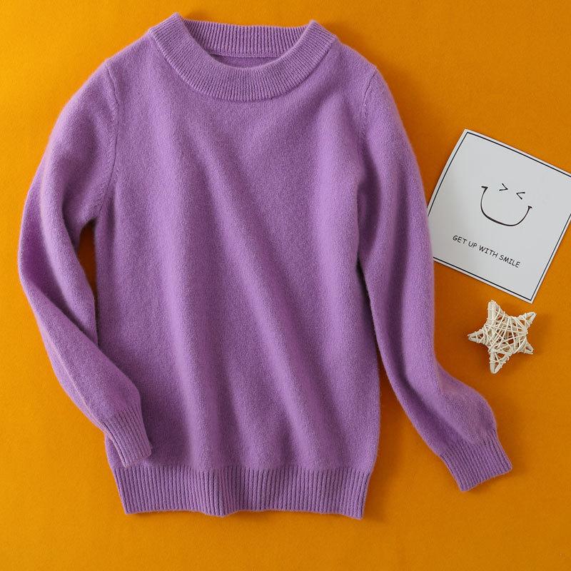 Premium Children's Cashmere Sweater: Boys' Half-Neck & Girls' Base Layer Wool Jumper