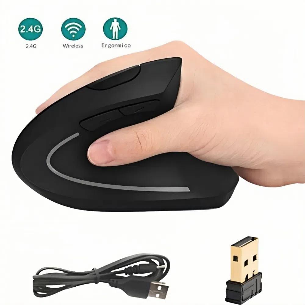 6 Buttons Cordless Optical Mice 2.4GHz Vertical Mouse  For Laptop PC Computer Desktop