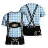 Men's Retro Texture Print Short Sleeve T Shirt Vintage Style Loose Fit Summer Casual Top for Daily Wear Oktoberfest Costume