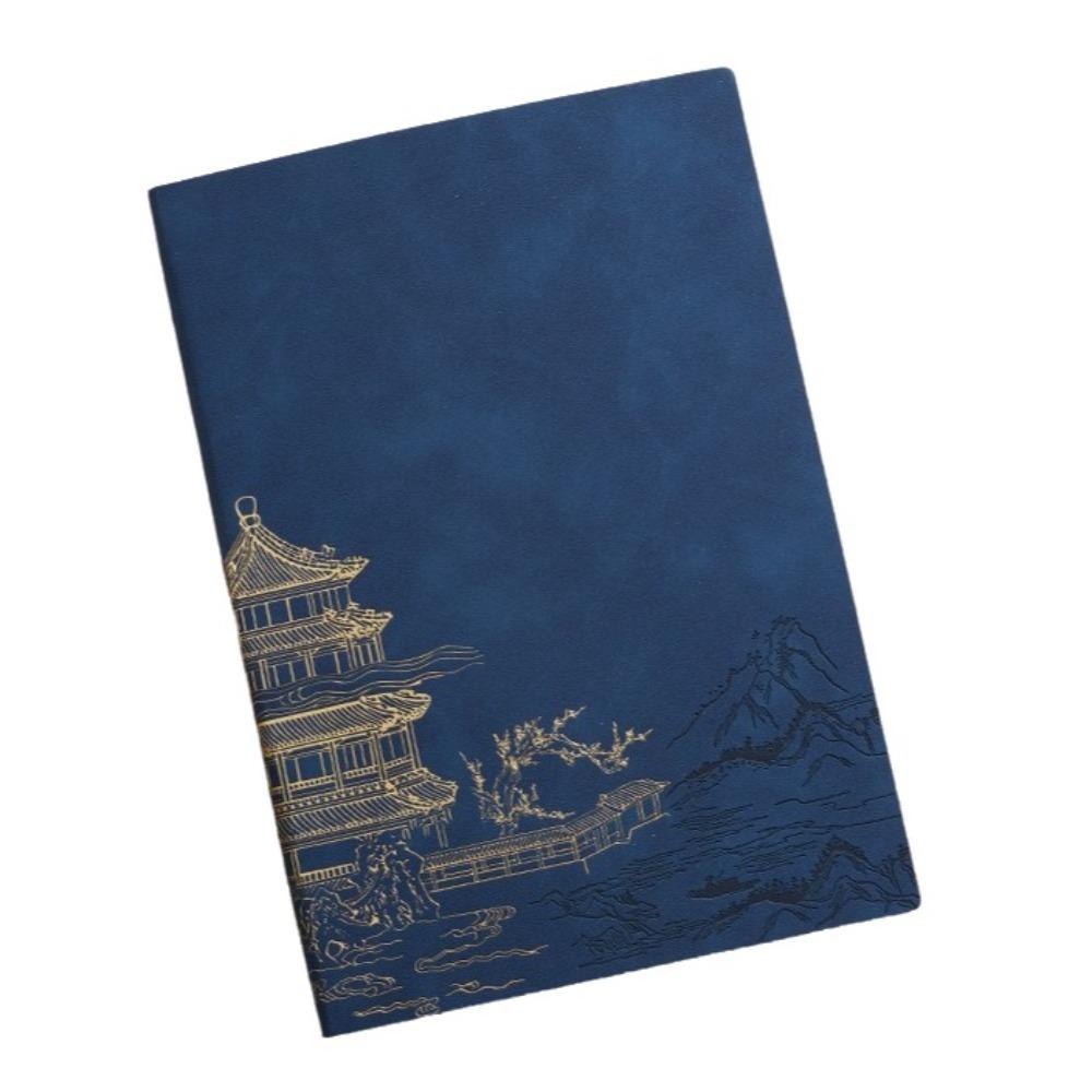 Chinese Style China-Chic Gold Stamping Notepad PU Cover Meeting Record Notebook  School