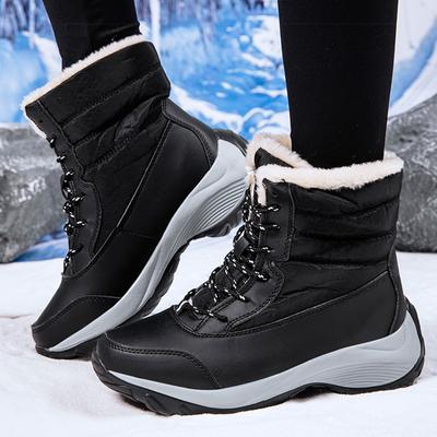 Fashion Women's Boots Heels Women Winter Boots With Fur Keep Warm Ankle Boots Snow Botas Mujer Platform Winter Shoes Women Bottines