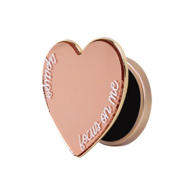 

TPTIPO Heart Mirror Cell Phone Griptalk Holder, Small Rose + Black, 1 Piece