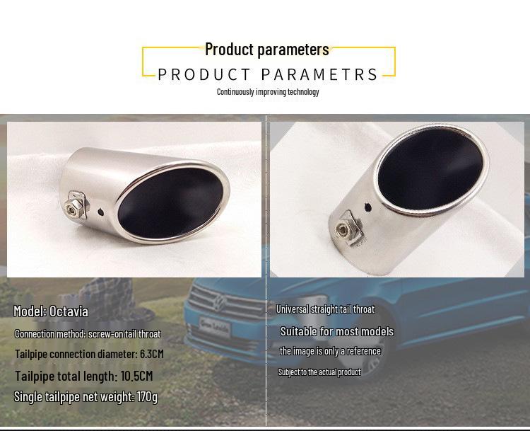 Stainless Steel Exhaust Tailpipe for Octavia 1.6 Jinbei